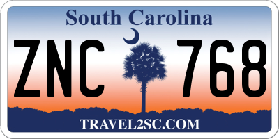SC license plate ZNC768