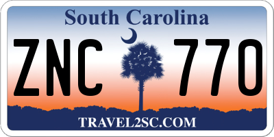 SC license plate ZNC770
