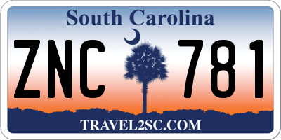 SC license plate ZNC781