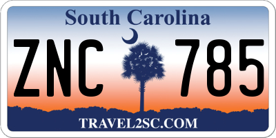 SC license plate ZNC785