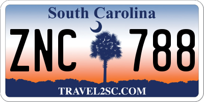 SC license plate ZNC788