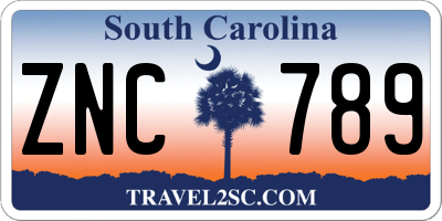 SC license plate ZNC789