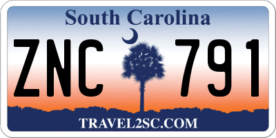 SC license plate ZNC791