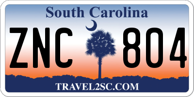 SC license plate ZNC804