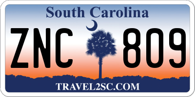 SC license plate ZNC809