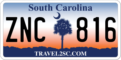 SC license plate ZNC816