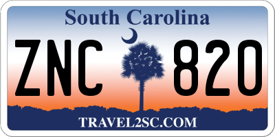 SC license plate ZNC820