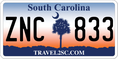 SC license plate ZNC833