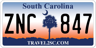 SC license plate ZNC847