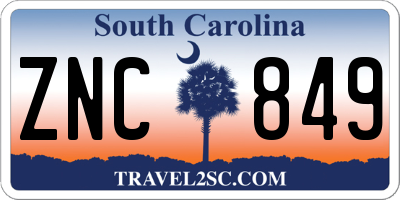 SC license plate ZNC849