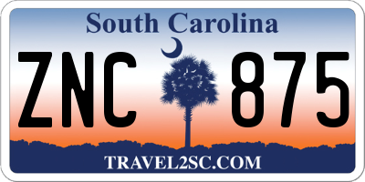 SC license plate ZNC875