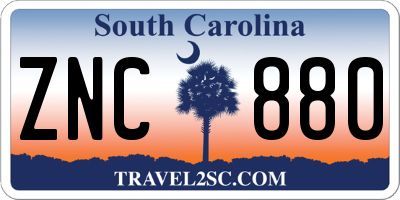SC license plate ZNC880