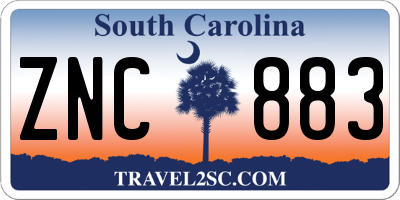 SC license plate ZNC883
