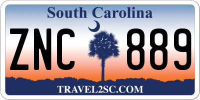 SC license plate ZNC889