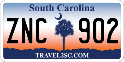 SC license plate ZNC902