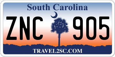 SC license plate ZNC905
