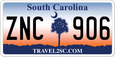 SC license plate ZNC906