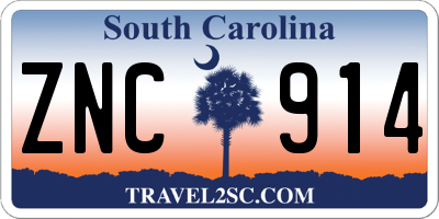 SC license plate ZNC914