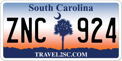 SC license plate ZNC924