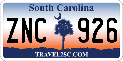 SC license plate ZNC926