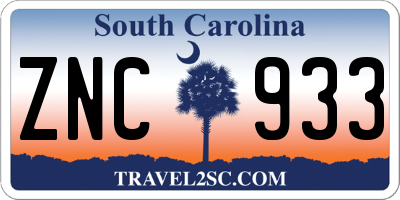 SC license plate ZNC933