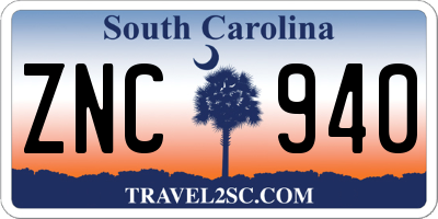 SC license plate ZNC940