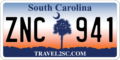 SC license plate ZNC941