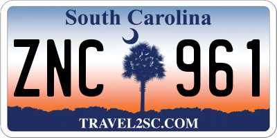 SC license plate ZNC961