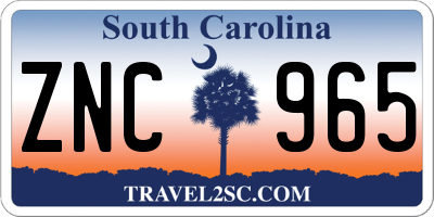 SC license plate ZNC965