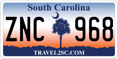SC license plate ZNC968