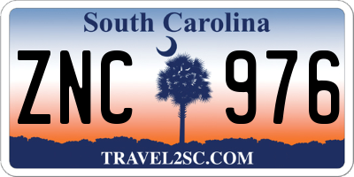 SC license plate ZNC976