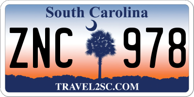 SC license plate ZNC978