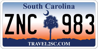 SC license plate ZNC983