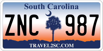 SC license plate ZNC987