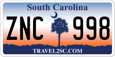 SC license plate ZNC998