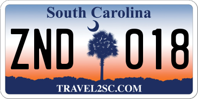 SC license plate ZND018