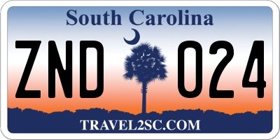 SC license plate ZND024