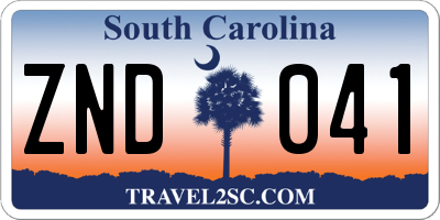 SC license plate ZND041