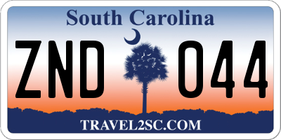 SC license plate ZND044