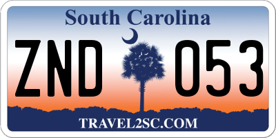 SC license plate ZND053