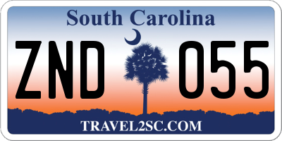 SC license plate ZND055