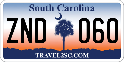 SC license plate ZND060