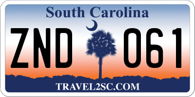 SC license plate ZND061