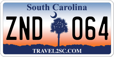 SC license plate ZND064