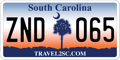 SC license plate ZND065