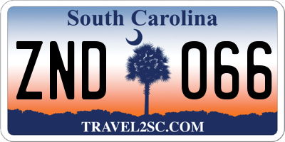 SC license plate ZND066