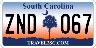 SC license plate ZND067