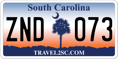 SC license plate ZND073