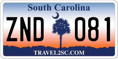 SC license plate ZND081