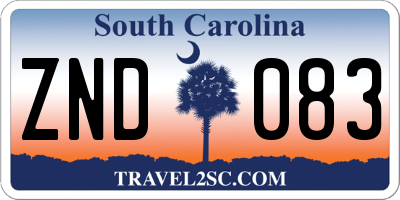 SC license plate ZND083